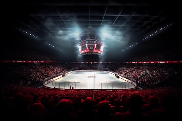 La fiebre del hockey en el estadio de hockey sobre hielo