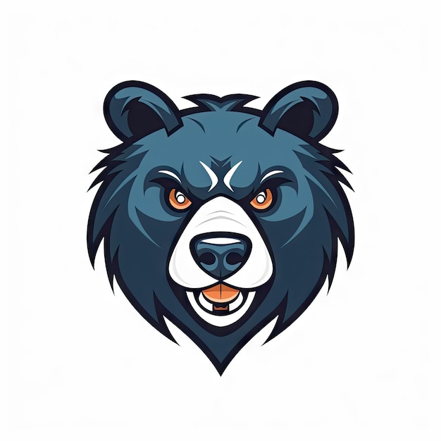 Fierce Bear Head Logo Ilustración de dibujos animados Esports y juegos IA generativa