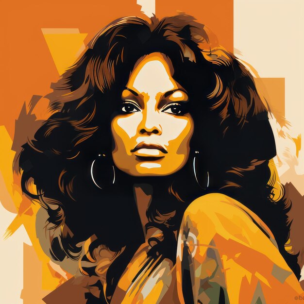 Foto fierce e icônico transformando pam grier em arte vector