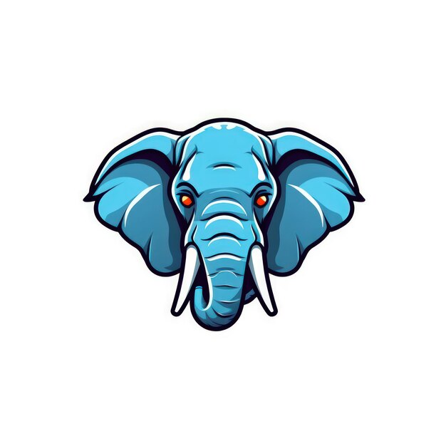 Foto fierce elephant maskottchen-logo auf weißem hintergrund generative ki