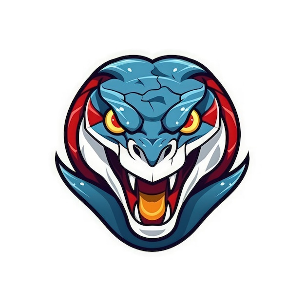 Fierce Rattlesnake Esports Logo auf weißem Hintergrund Generative KI