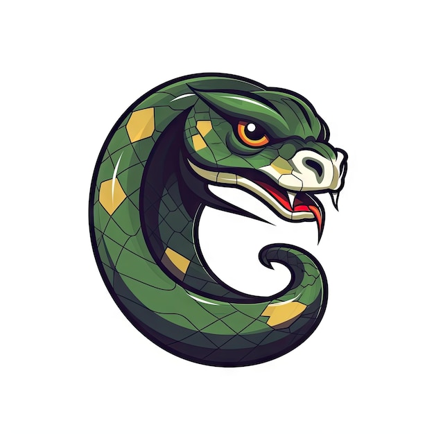 Fierce Snake Head Logo Illustration Grafisches Design für E-Sports-Teams und Gaming-Unternehmen Generative KI