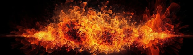 Fiery Explosion Banner horizontal AI generado