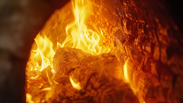 Fiery Furnace Eine Nahaufnahme des feurigen Ofens aus der von der KI generierten Illustration