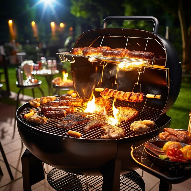 Foto una fiesta de barbacoa en el patio trasero