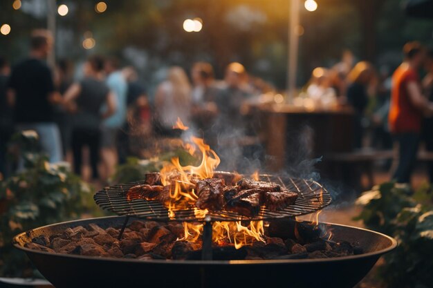 La fiesta de barbacoa en pleno apogeo