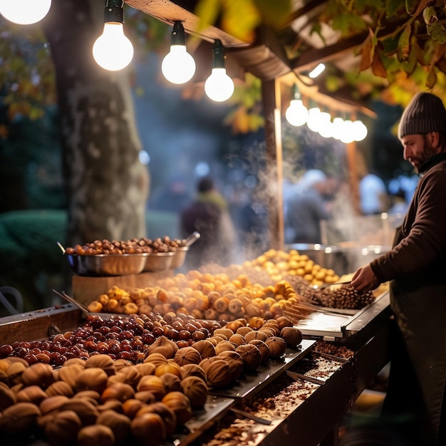 La fiesta de las castañas de otoño en Italia