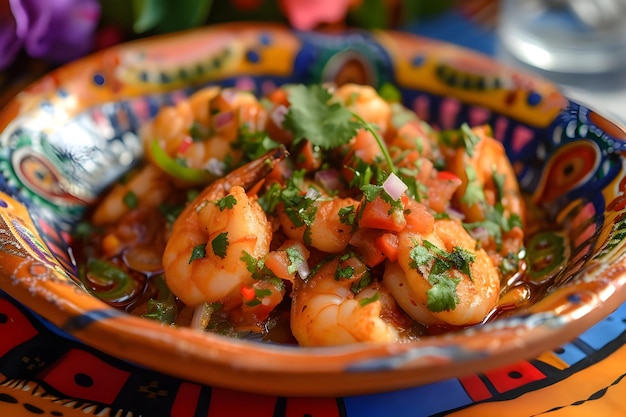 Fiesta de cerámica popular Camarones a la Diabla Encanto al estilo de los libros de cocina