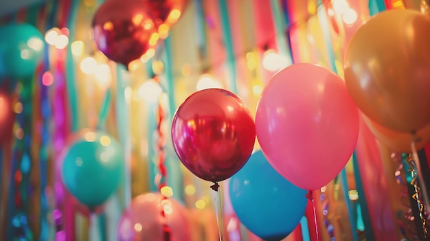 Una fiesta colorida con globos y rayas la manera perfecta de celebrar cualquier ocasión especial