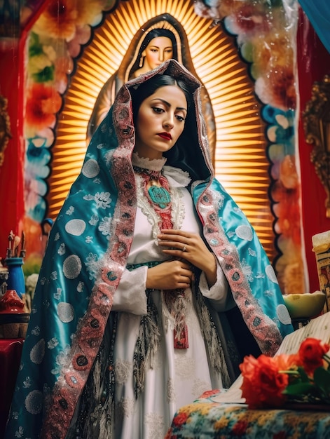 Fiesta de la virgen fotorrealista gerada