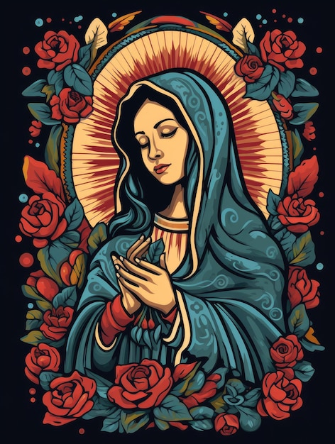Fiesta de la Virgen Zeichnung AI generiert
