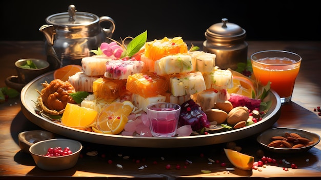 Fiesta de Diwali sabrosa delicia dulce india en un plato