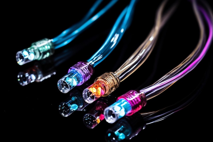 Foto fiesta fibra óptica conectada con tecnología foto