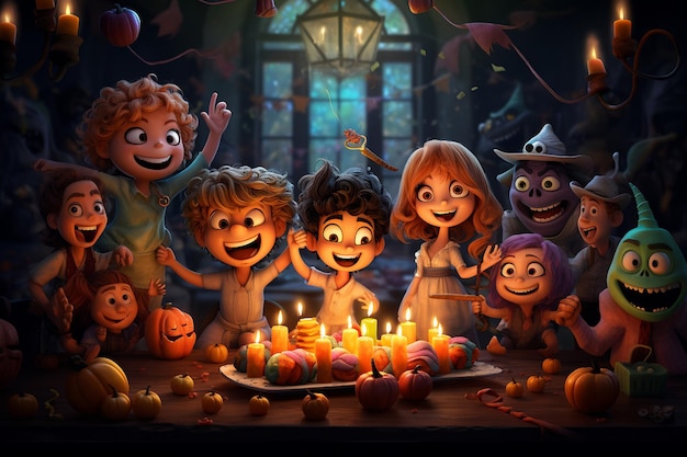 Fiesta de Halloween al estilo de Pixar Toon