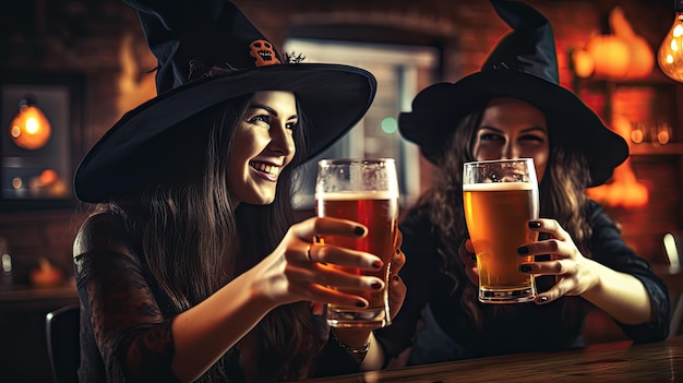 Fiesta de Halloween en club de cerveza