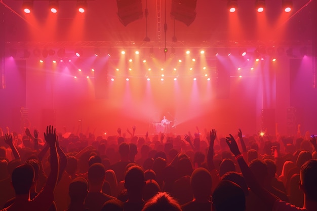 fiesta multitud luces del escenario concierto en vivo festival de música de verano imagen realista