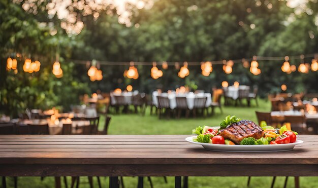 Fiesta de parrilla en verano