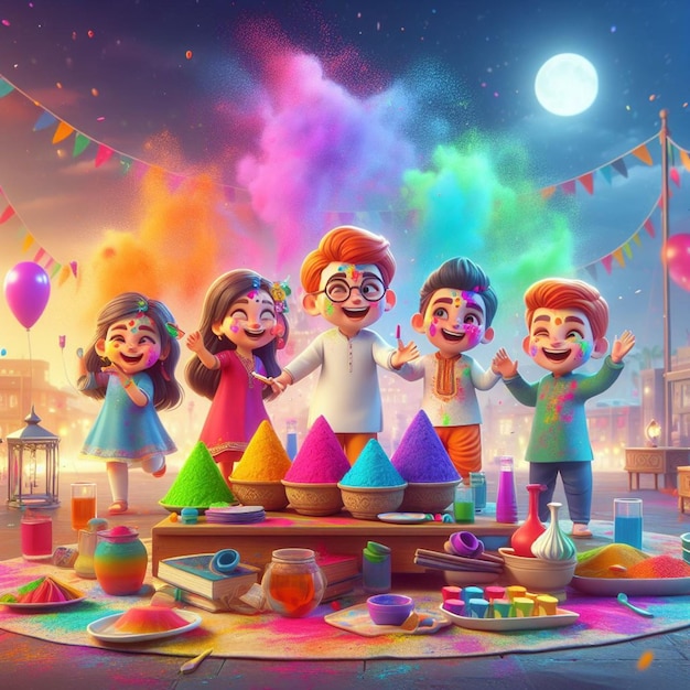 Foto una fiesta sagrada para niños en estilo 3d