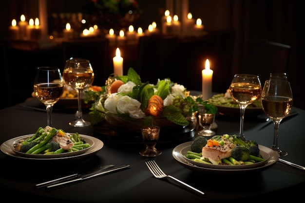 Fiesta sensorial Cena íntima a la luz de las velas