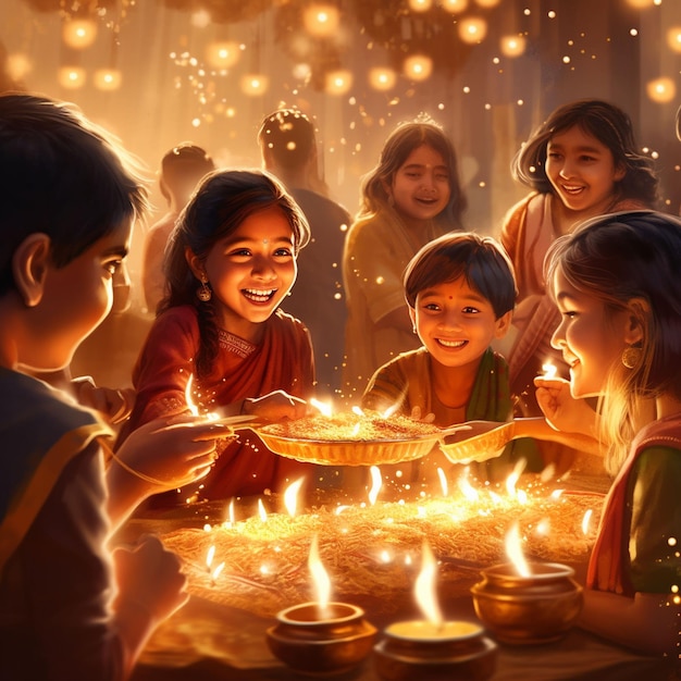 Fiesta tradicional india de Diwali