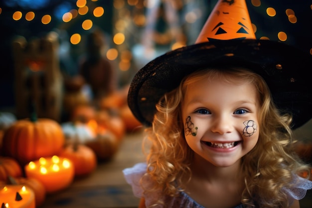 Fiestas de halloween de bruja infantil alegre