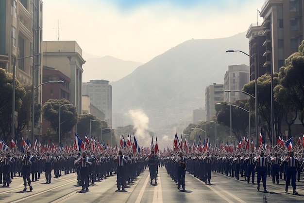 Fiestas Patrias de Chile libertad del dominio español 18 de septiembre Conmemoración de la Independencia Nacional de Chile estrella blanca bandera azul roja espacio de copia de pancarta
