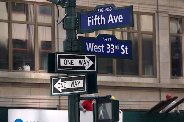 Fifth Avenue-Schild New York 33. West