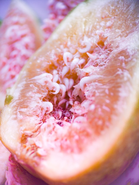 Figo, fruta, estupro, macro, coração, Freah, orgânica, saudável, alimento, closeup