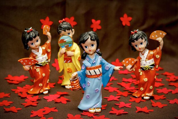 Foto figur japanische geisha