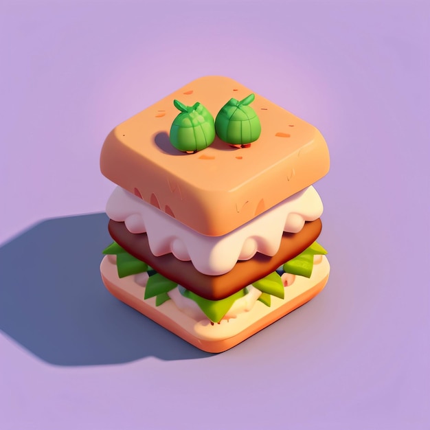 Figura 3D Lowpoly de alimentos