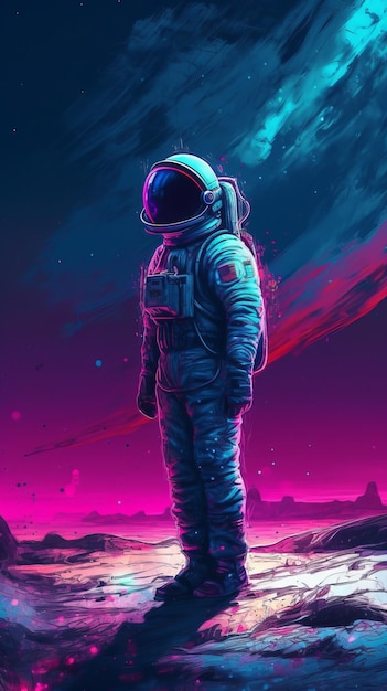Figura astronauta astronauta se encuentra en el fondo del espacio IA generativa