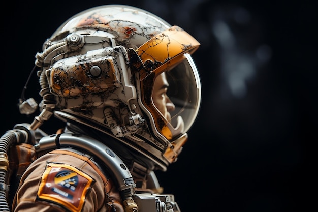 Figura de astronauta espacial con casco Generative Ai