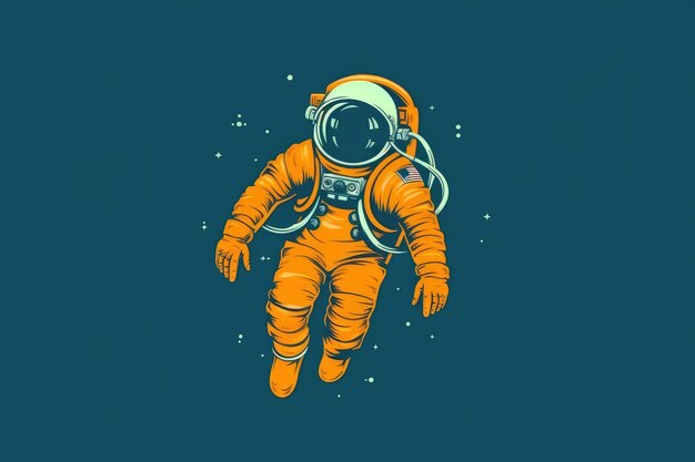 Figura de astronauta feliz en estilo plano