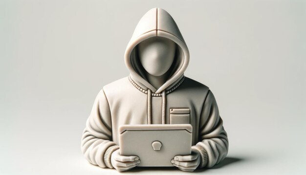 Una figura blanca modelada de un hacker