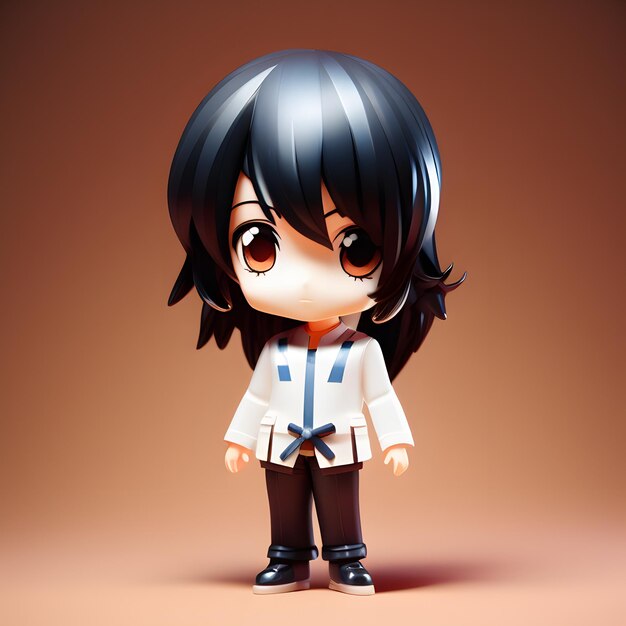 Foto figura de chibi de anime en 3d muy linda