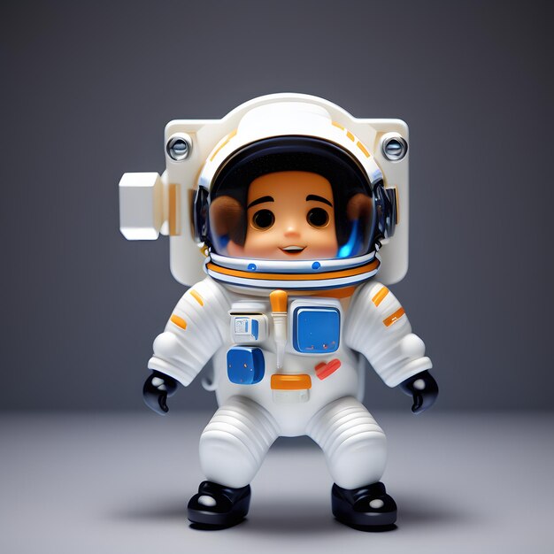 Foto una figura chibi de astronauta en 3d muy linda