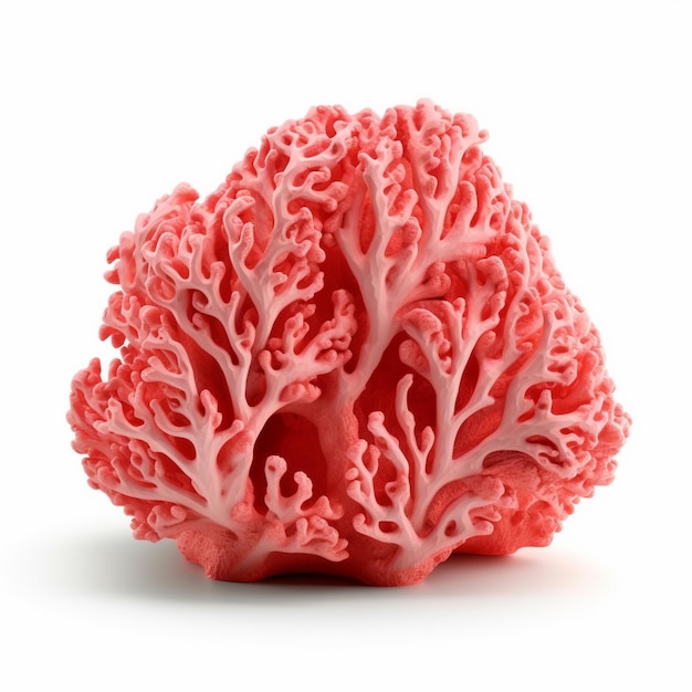 Una figura de coral coral con un fondo blanco.