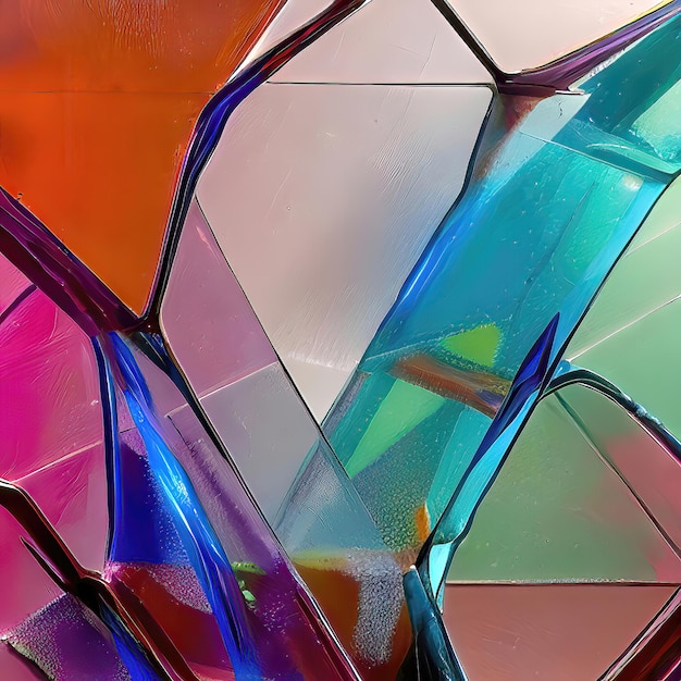 Foto figura de cristal surrealista con reflejos ondulados y diseño creativo