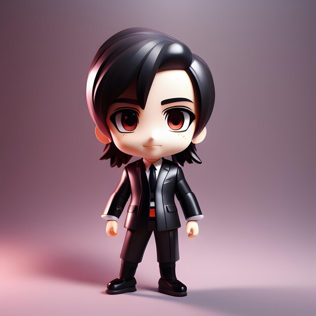 Figura de chibi de anime bonito em 3D