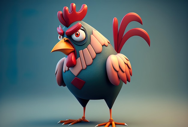 Figura de dibujos animados de un pollo