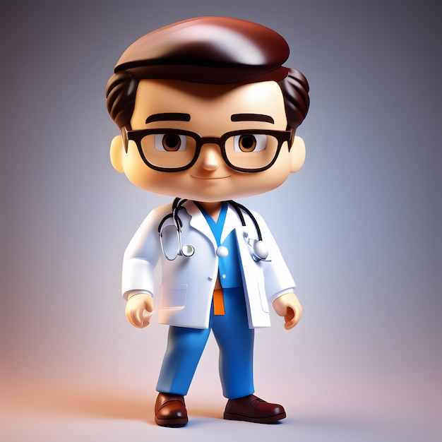 La figura del doctor chibi en 3D