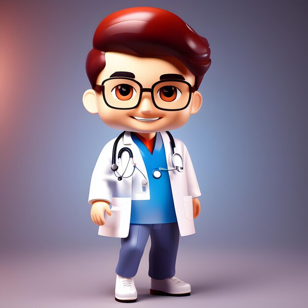 La figura del doctor chibi en 3D