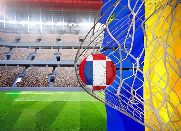 una figura femenina rodeada por los colores de España una mujer con un hermoso vestido y un estadio de fútbol