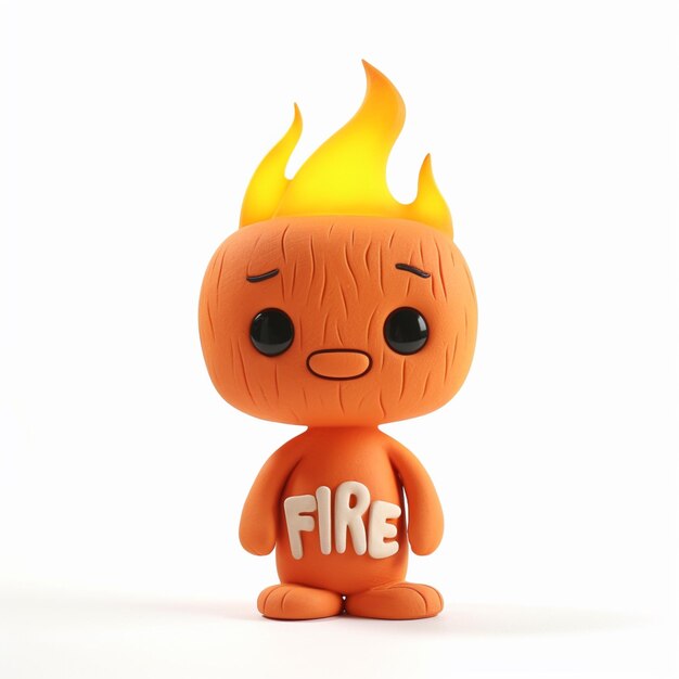 Una figura de una figura de fuego con la palabra fuego en el pecho.