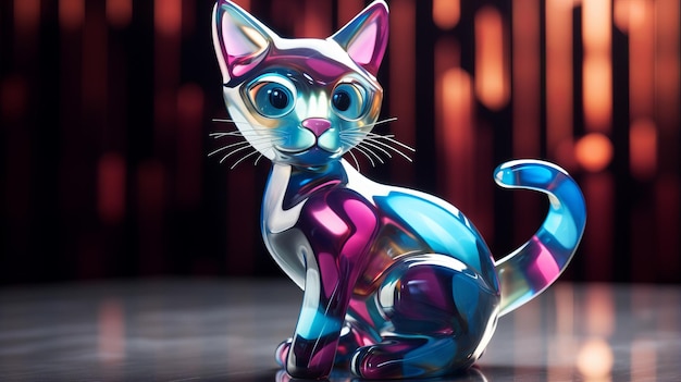 figura de gato brillante y brillante