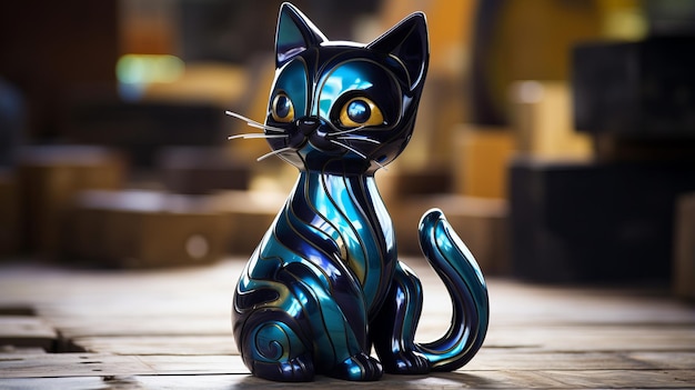 figura de gato brillante y brillante