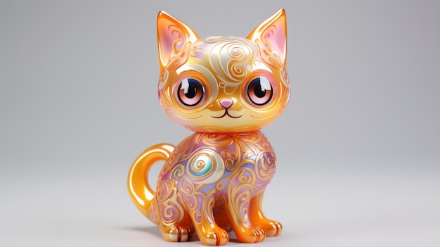 figura de gato brillante y brillante