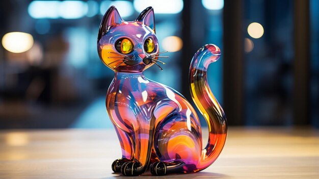 figura de gato brillante y brillante