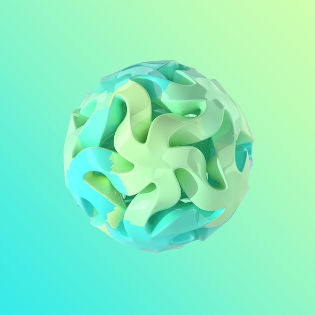 Foto figura geométrica abstrata de cor verde turquesa imagem decorativa com geometria impossível