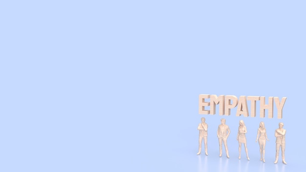 La figura humana y el texto para el concepto de empatía renderización 3D